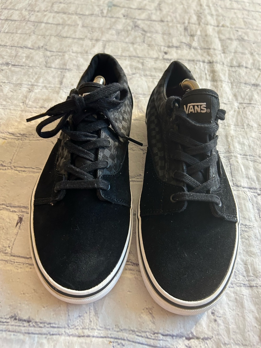 VANS PRO JEFF GROSSO BLACK CHECKERBOARD SKATEBOARD LACE UP SNEAKERS SIZE Y7.0